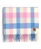 Foxford Woollen Mills Blue & Pink Check Baby Blanket