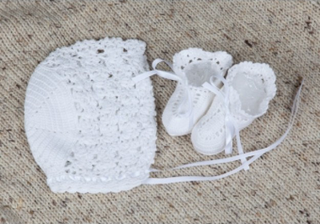 Christening Bonnet and Booties