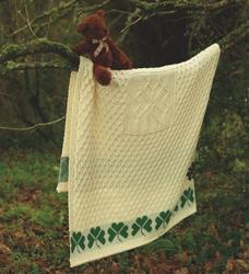 Aran Shamrock Baby Blanket. Product thumbnail image