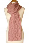 Aoifa Aran Scarf Pink. Product thumbnail image