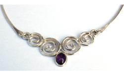 Amethyst Sterling Silver Necklace by Kieran Cunningham. Product thumbnail image