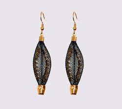 Topaz Leaf Gold Earrings by Bláithín Ennis. Product thumbnail image