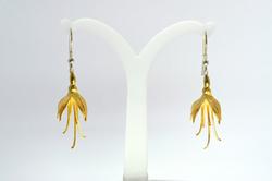 Fuchsia Earrings Gold Plated by Colin Johnson. Product thumbnail image