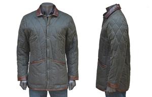 Wax Coat with Leather Trim by De Bruir. Product thumbnail image