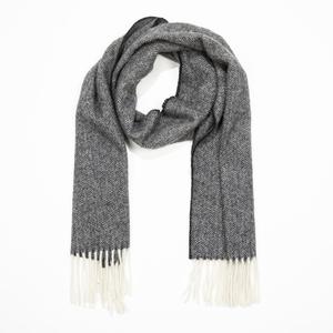 100% Lambswool Scarf (Charcoal Herringbone). Product thumbnail image