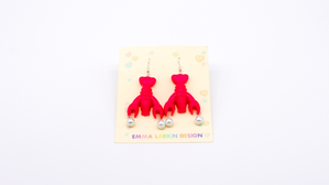 Pink Lobster With Pearls Earrings. Product thumbnail image